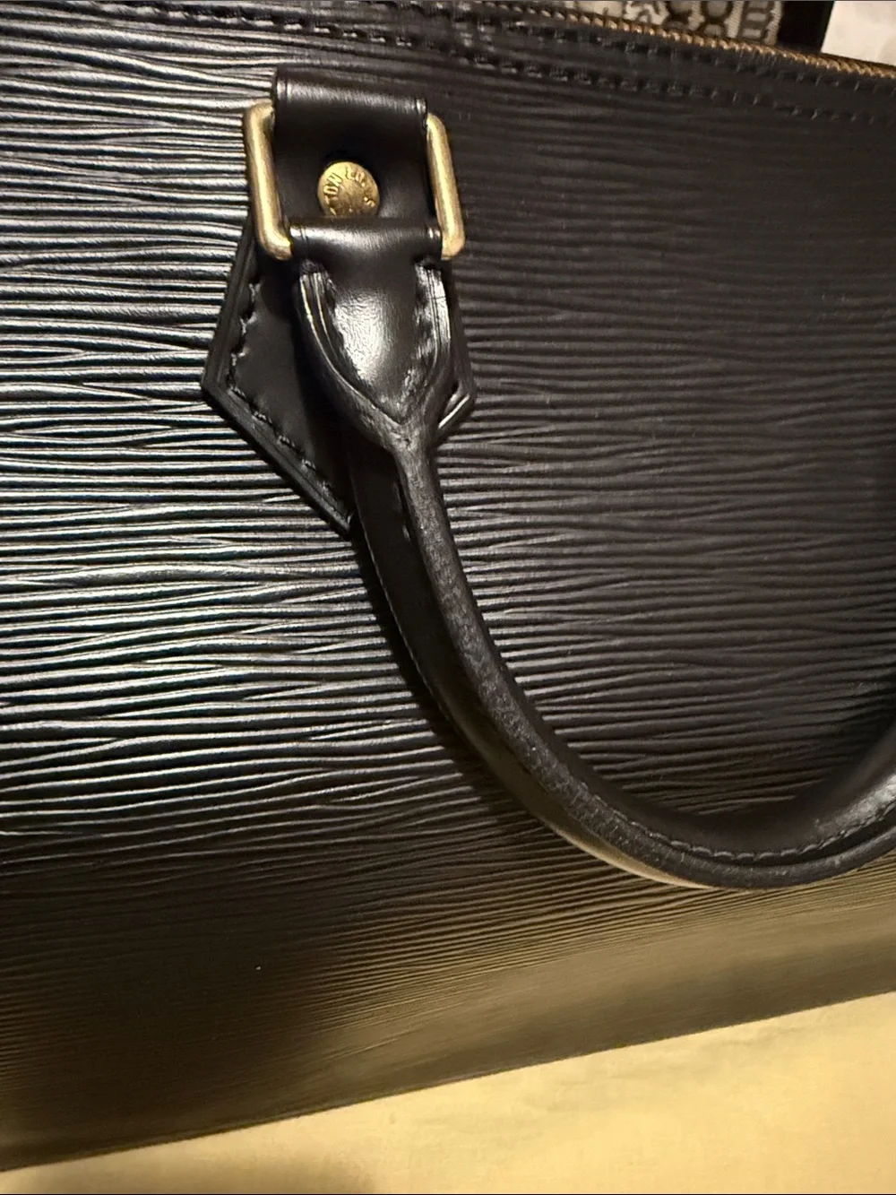 Louis Vuitton Black Epi Leather Top-Handle Satchel size 35 - awesome condition